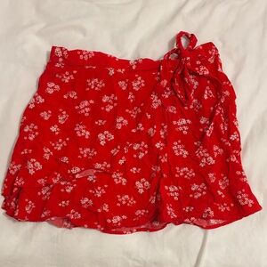 Forever 21 Scarlet Floral Wrap Skirt